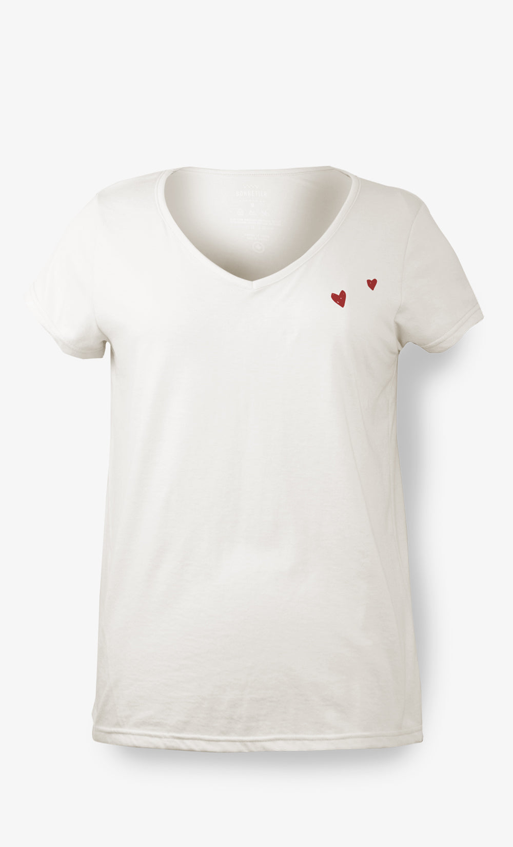 T-Shirt Femme Blanc Cassé - Coeur