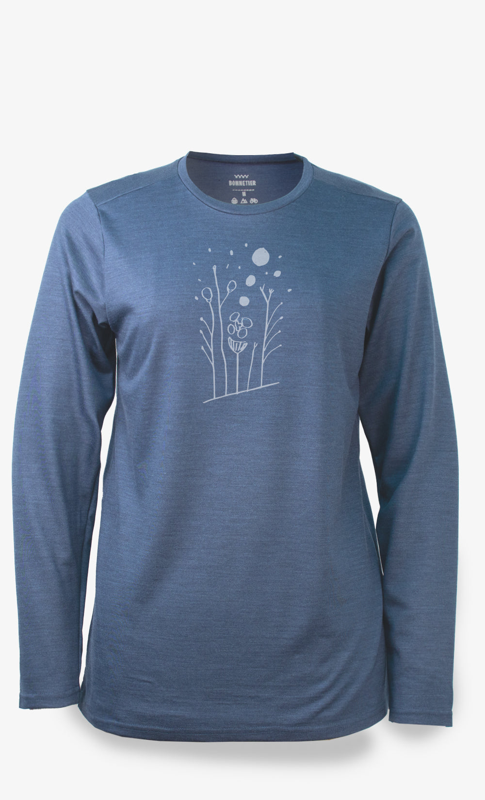 Women's Merino Wool Long Sleeves Blue-Grey Heather - Forest