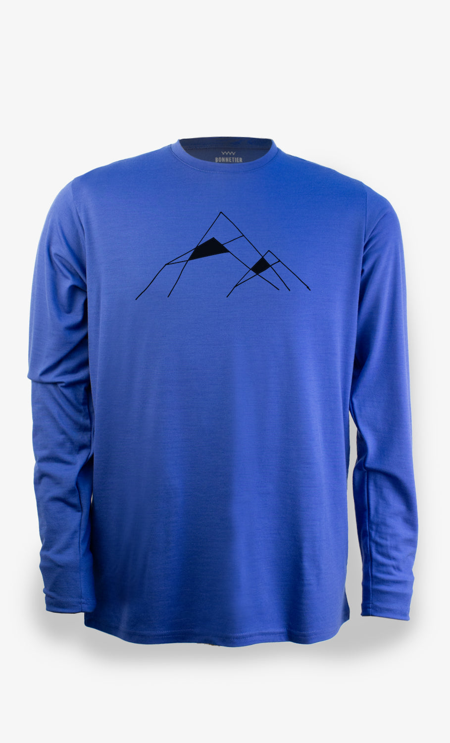 Manches Longues Mérinos Homme Techcrew Bleu Royal - Montagne graph