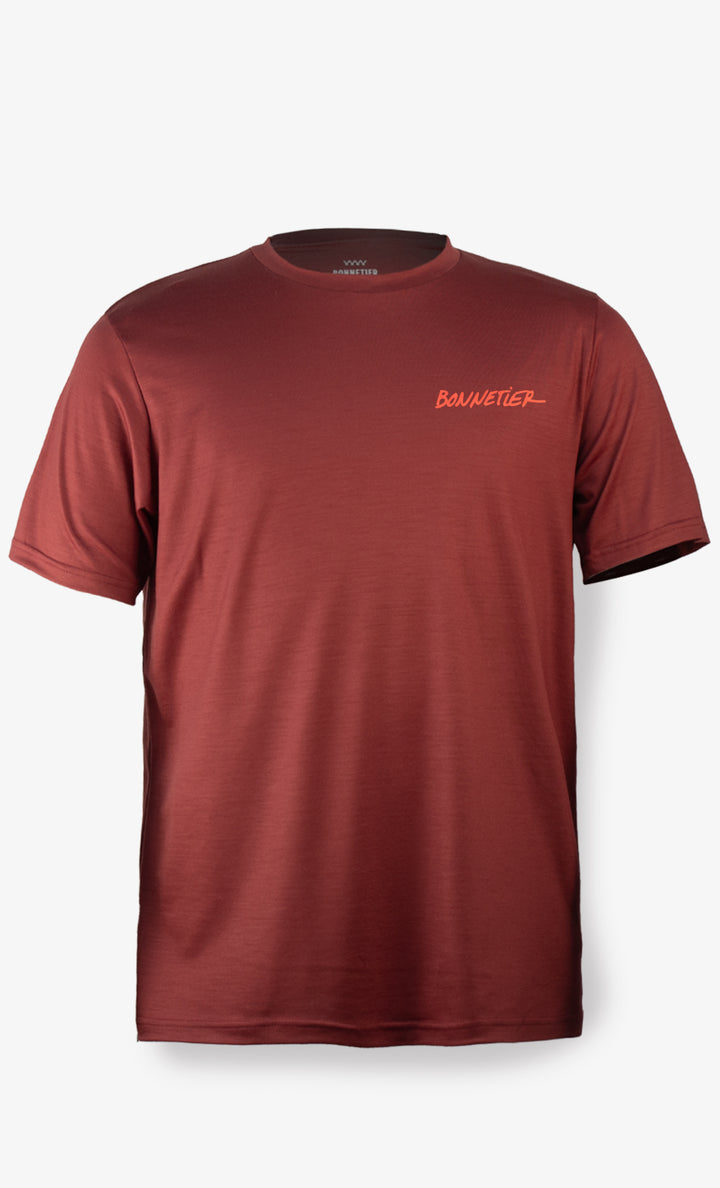 Men's Merino T-Shirt Carmine Ultra Light - Hiking
