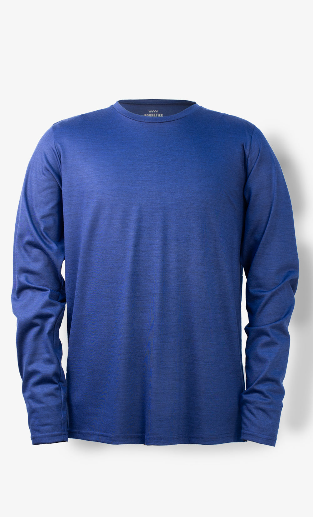 Men's Techcrew Merino Long Sleeve Heather Blue - Plain