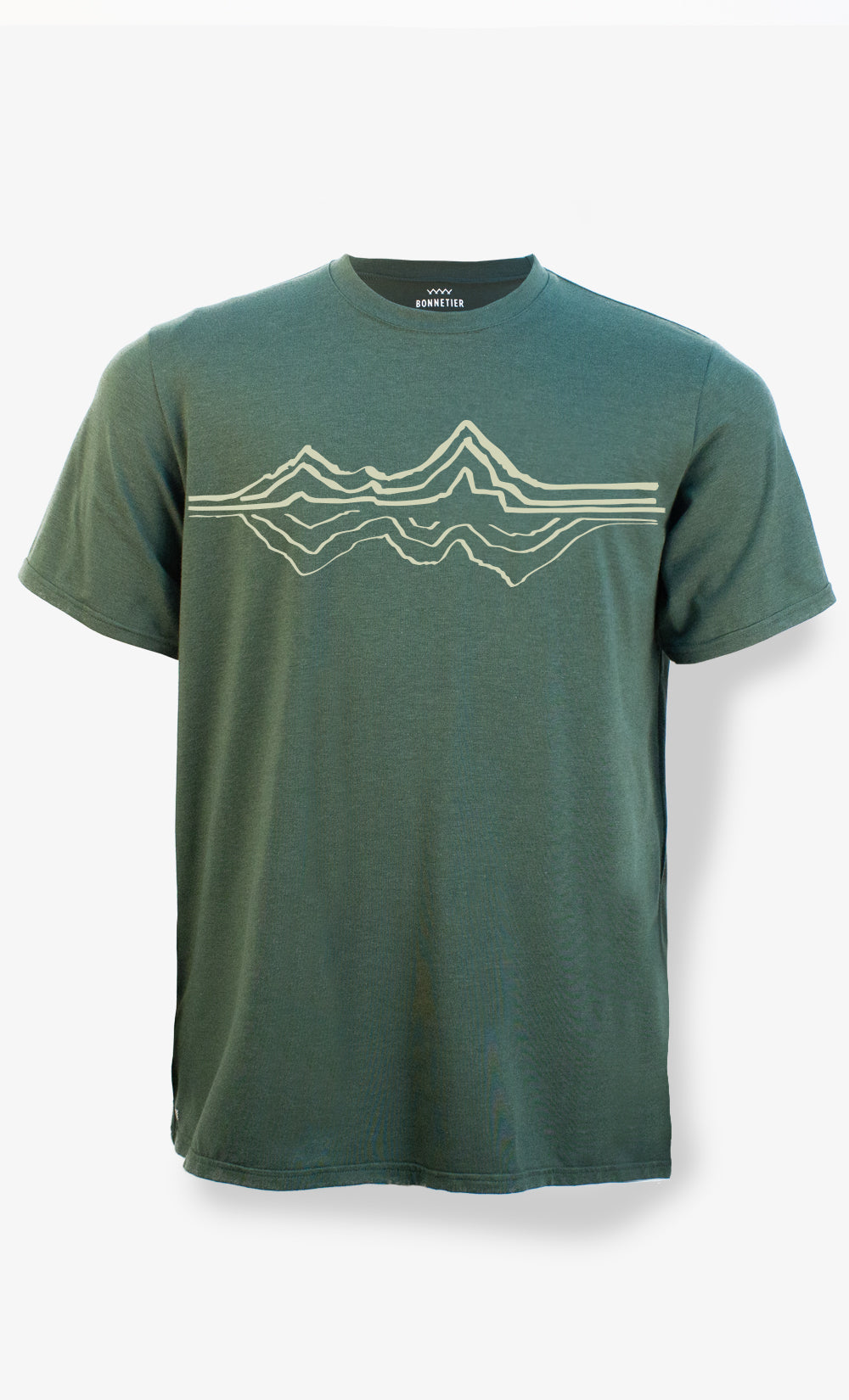 T-Shirt Homme Vert Chiné - Montagne Reflex