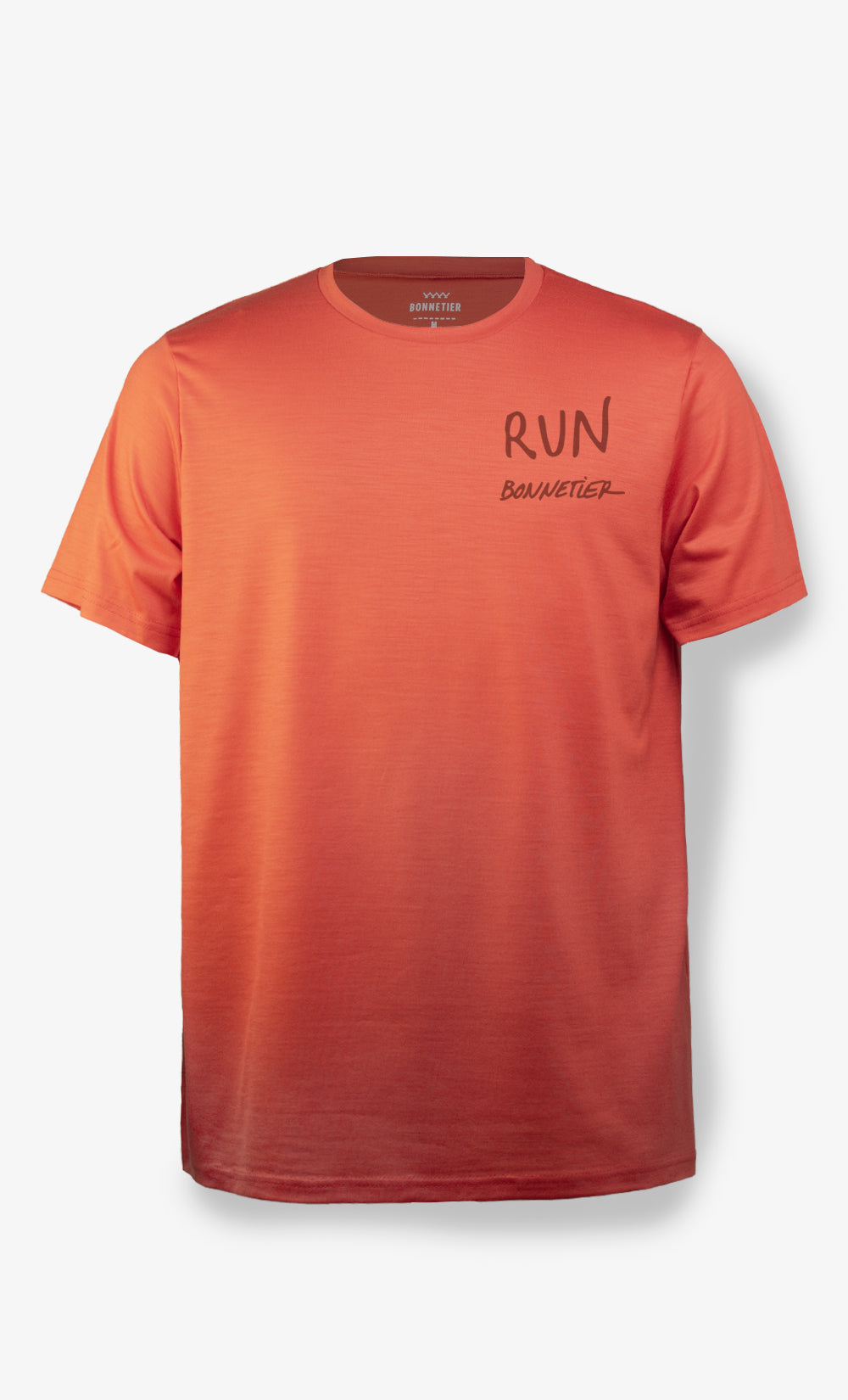 Men's Ultralight Red Orange Merino Wool T-Shirt - Run