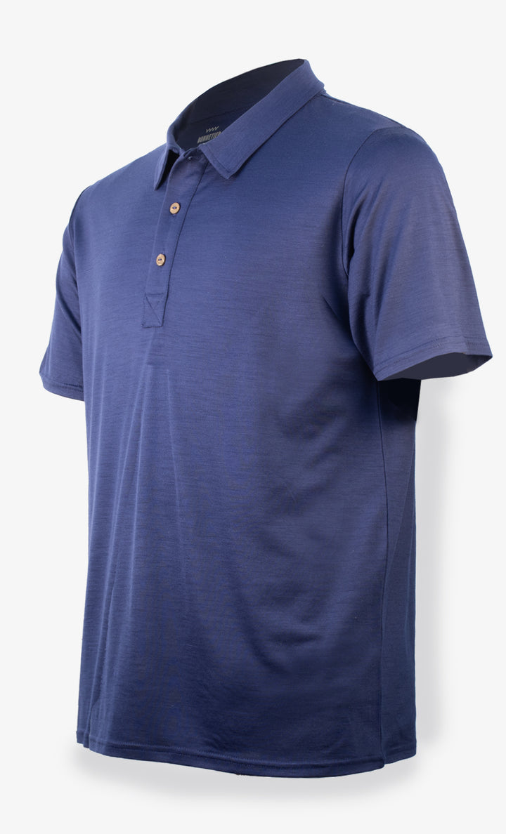 Men's Merino Polo Shirt French Navy Color Ultra Light